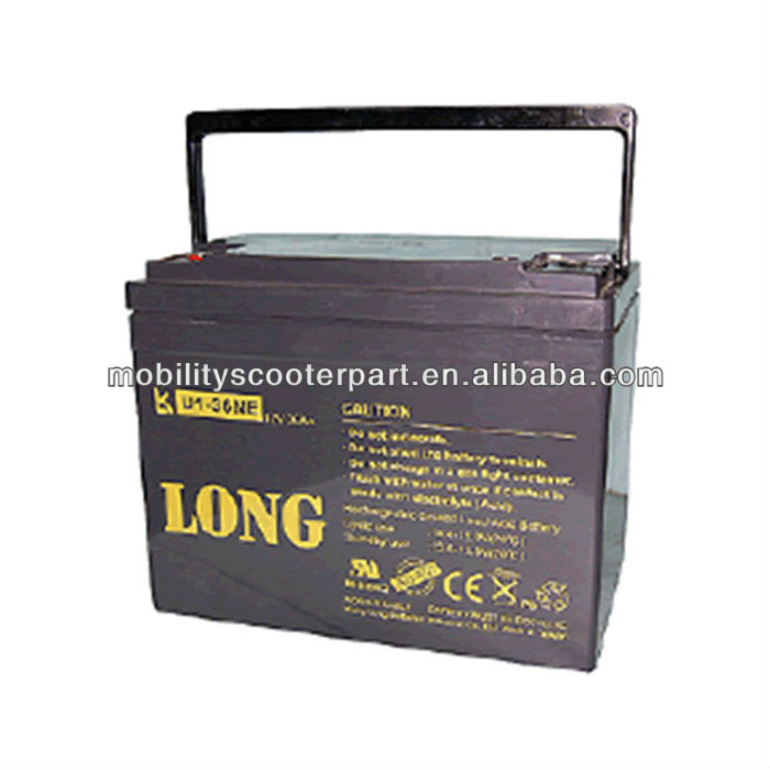 LONG U1-36NE Seal Lead Acid Battery 12V 36Ah electric mobility scooter parts batteries 4wheels scooter for old people